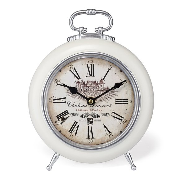 White Laurent Desk Clock - Picture 1 of 3